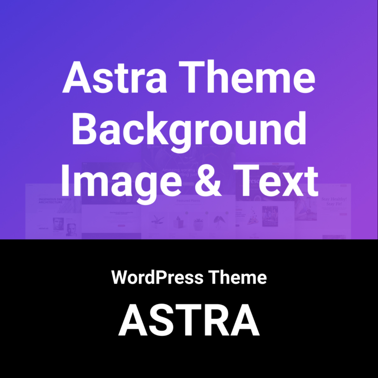 Astra Theme 배경 이미지 및 텍스트 수정
